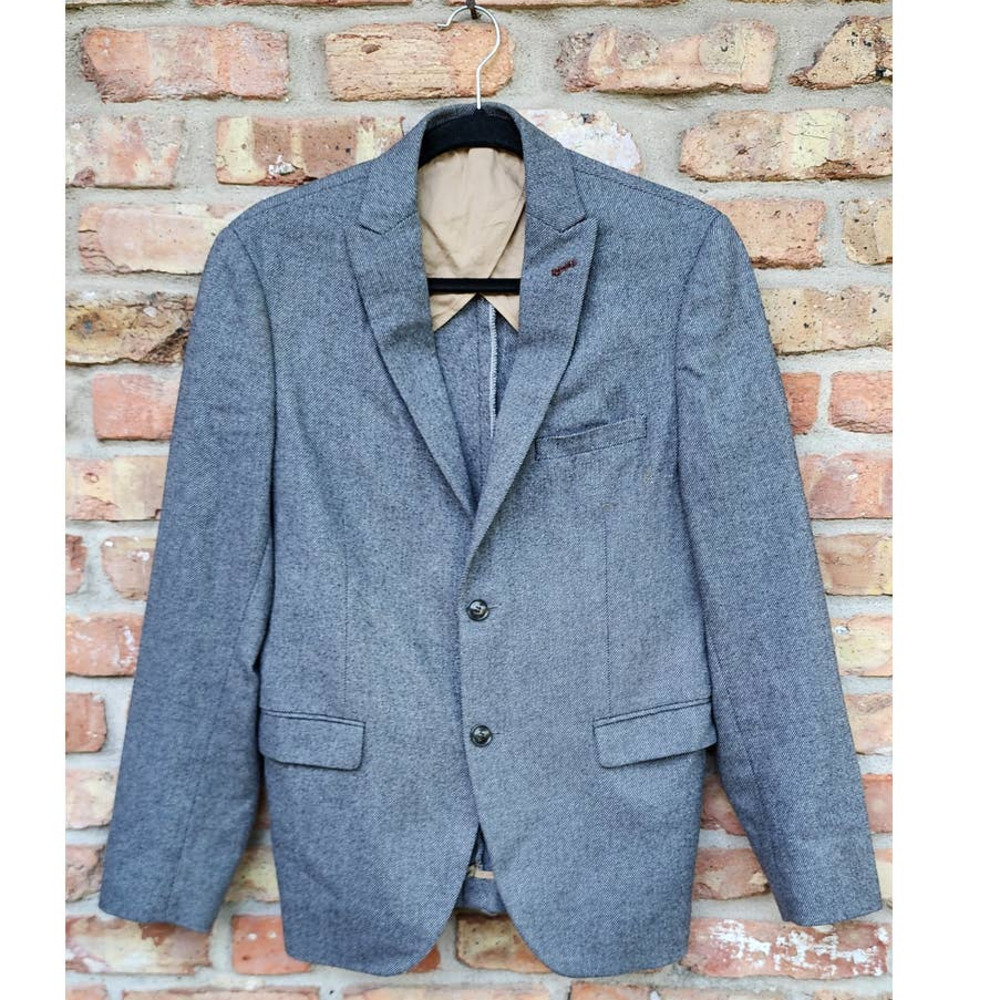 Frank and Oak Mens Laurier Fit Wool Blend Tweed Blazer 38